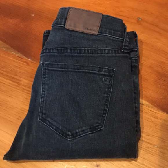 MADEWELL 25 Black Alley Straight Jeans in Raw Wash Skinny Cotton Poly Stretch - Picture 3 of 9